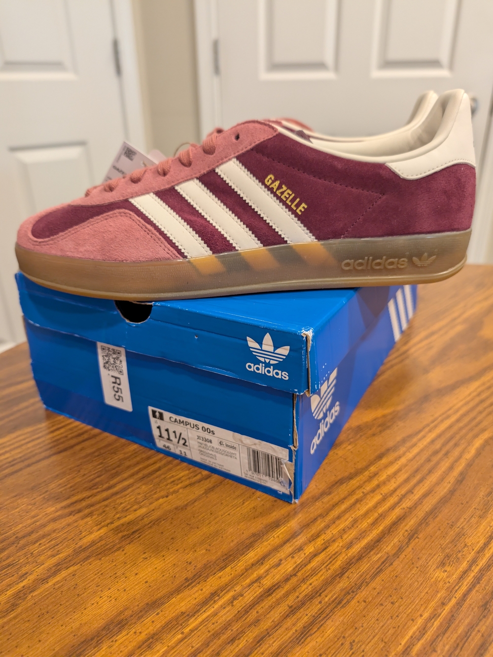 Adidas Gazelle Men’s Suede Sneakers — Wine / Pink! Size 11.5 Men Or 12.5 Women